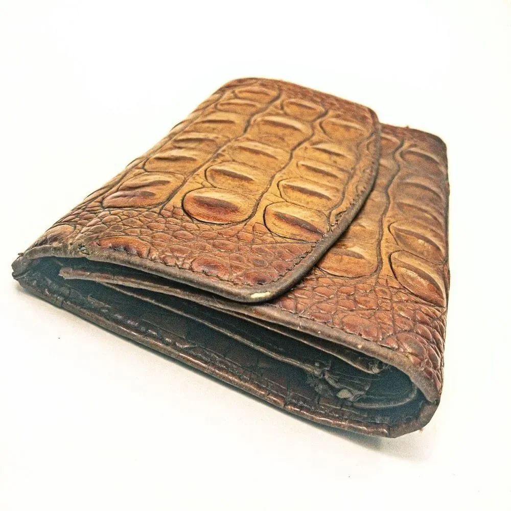 VTG Brahmin Pecan Melbourne Leather Trifold Wallet
